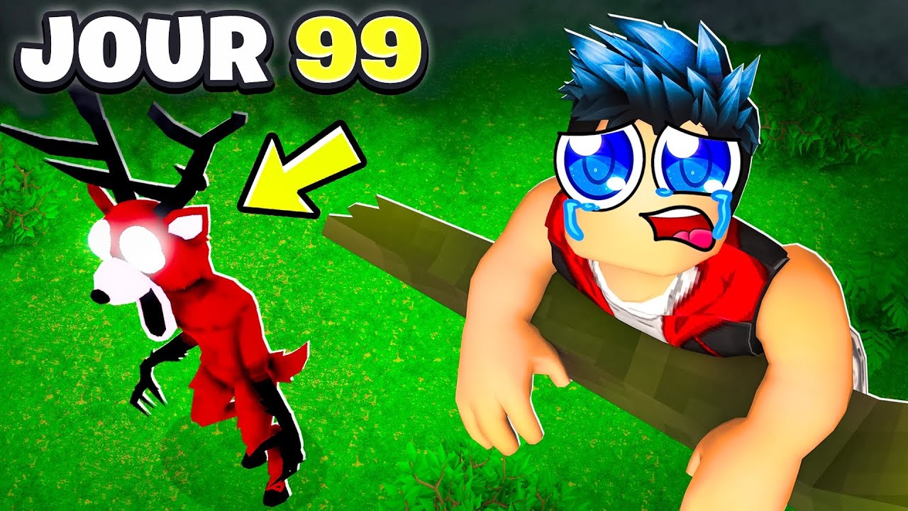 j'ai survécu 100 JOURS dans une forêt Roblox...