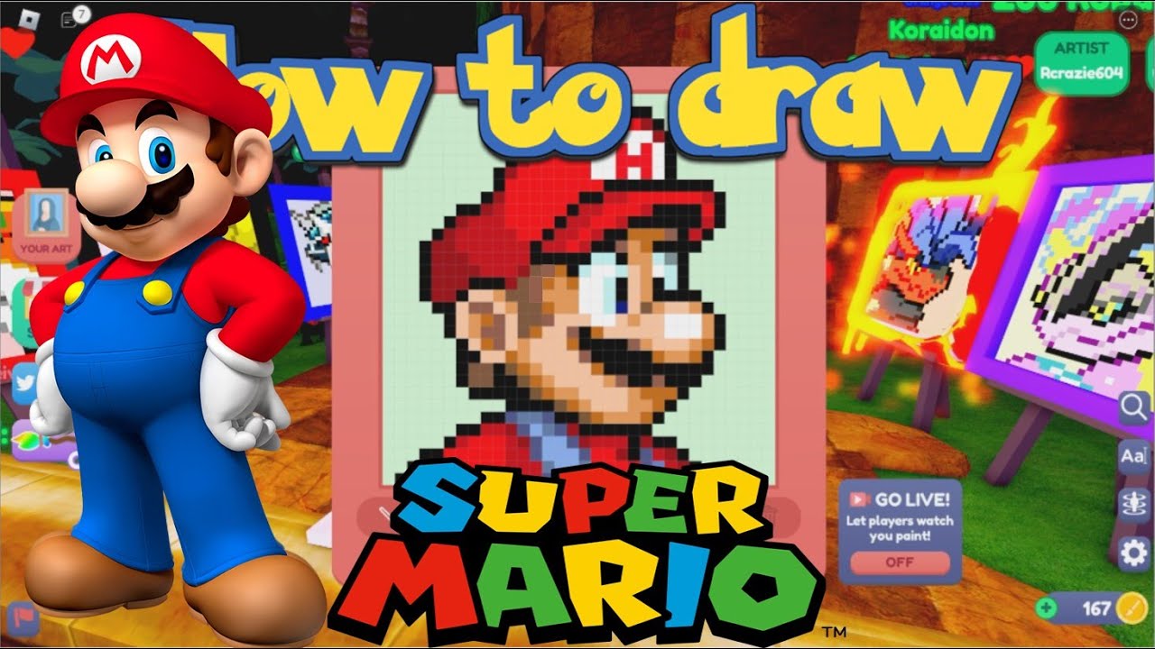 HOW TO DRAW SUPER MARIO - STARVING ARTIST / ROBLOX