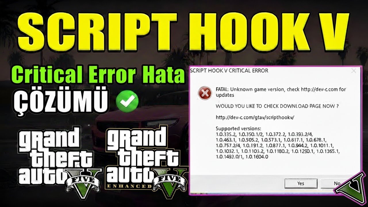 GTA 5 Script Hook Hatası Nasıl Çözülür? ❌ CRITICAL SCRIPT HOOK ERROR | Enhanced & Legacy