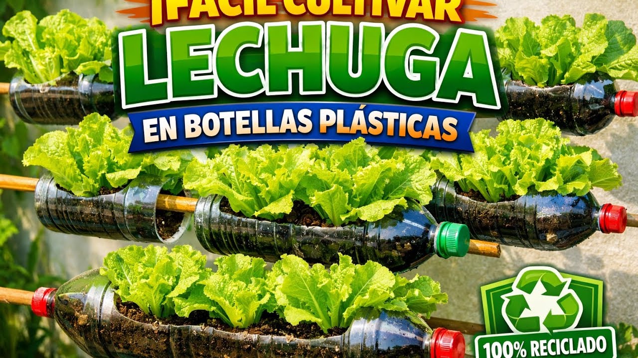 Cómo cultivar lechuga en botellas plásticas #lechuga#botellas#alimento#trasplantar#sustrato