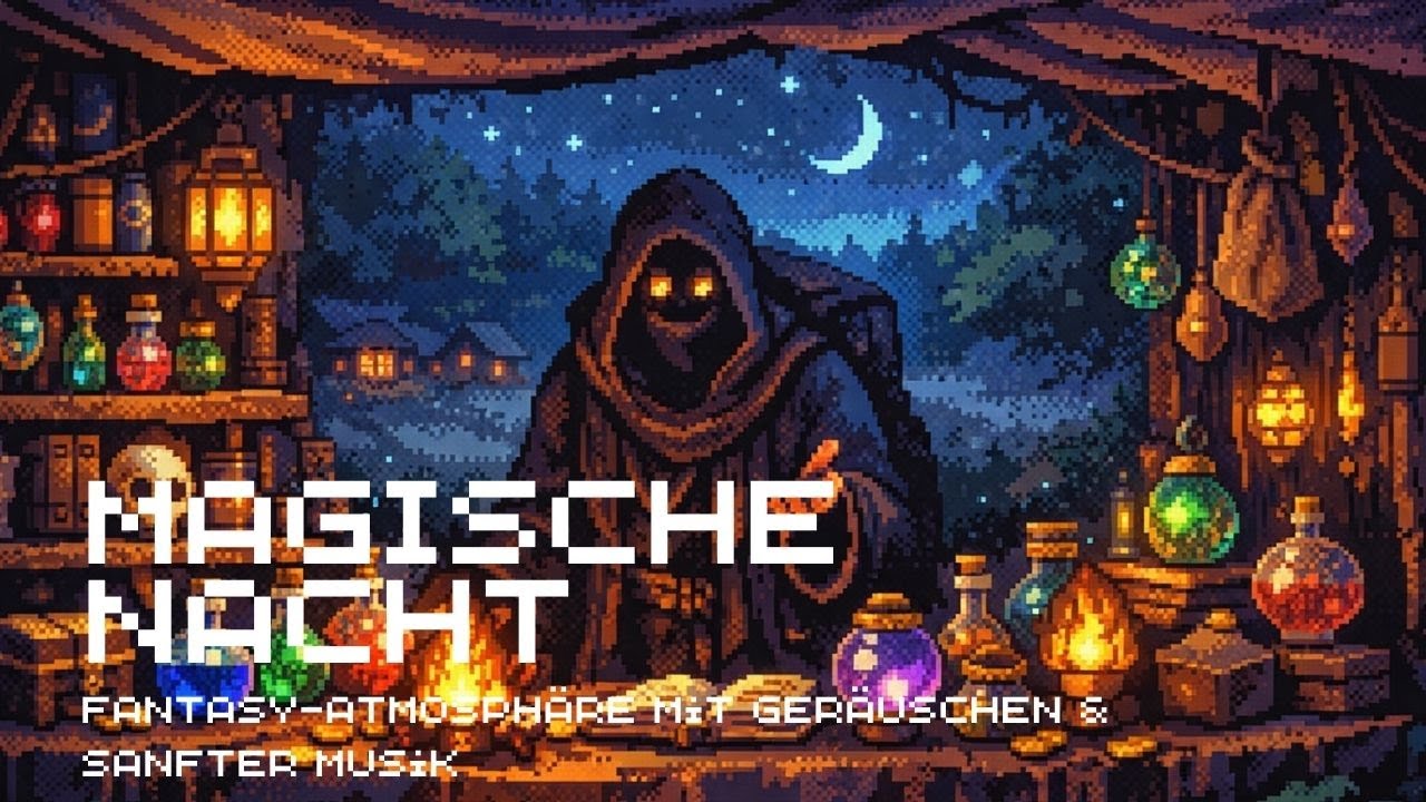 Magische Nacht 11 Stunden 🌌 Fantasy-Atmosphäre mit Geräuschen & sanfter Musik
