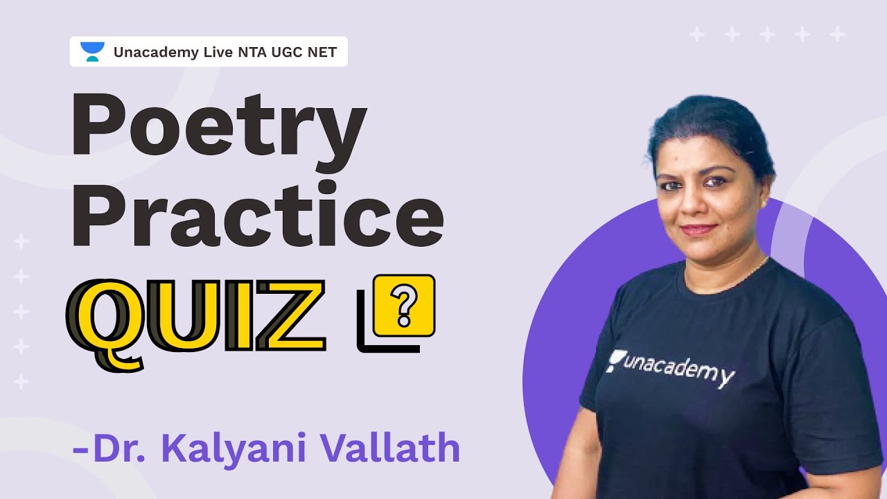 Poetry Practice Quiz | Dr. Kalyani Vallath | NTA UGC NET 2021