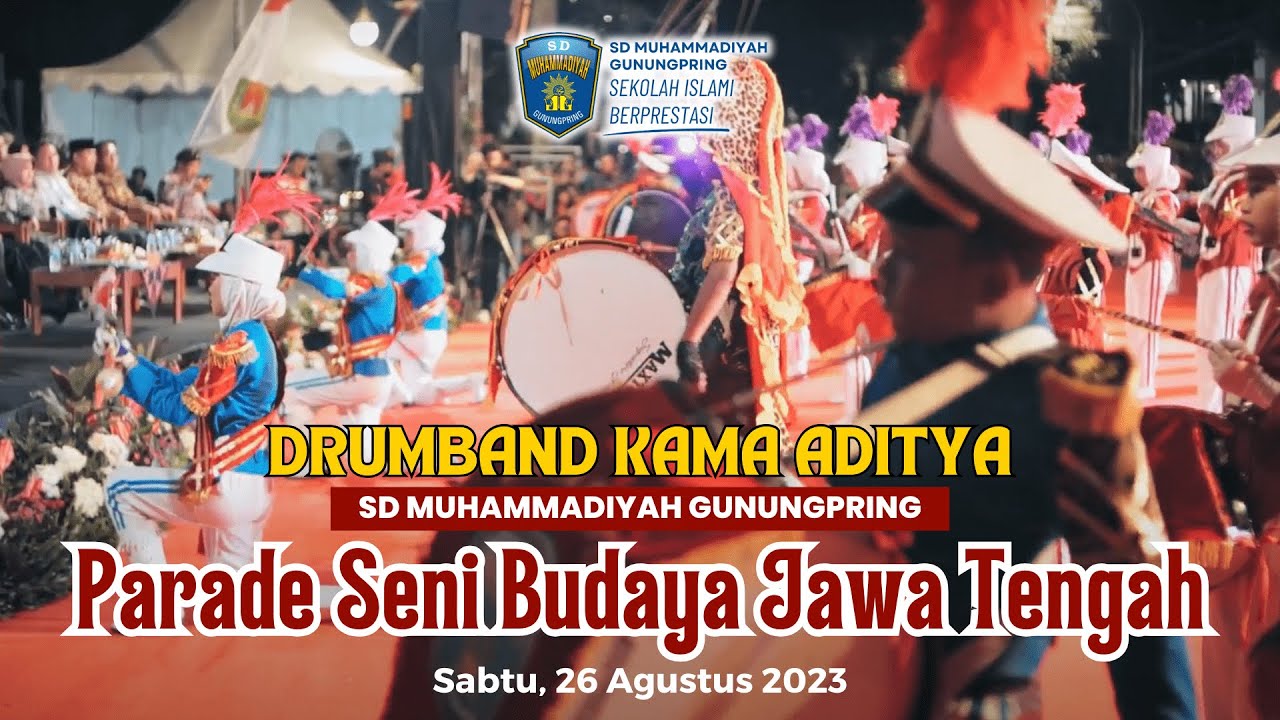 Drumband Kama Aditya SD Muhammadiyah Gunungpring | Parade Budaya Jawa Tengah | Tahun 2023
