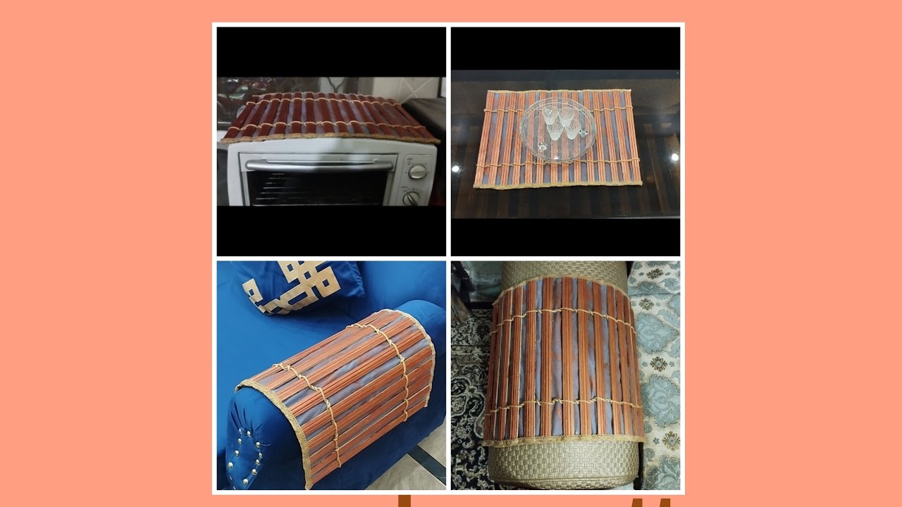 Diy art /wooden mat with wood sticks  and grocery bag 🛍️ /arts & crafts with nazish