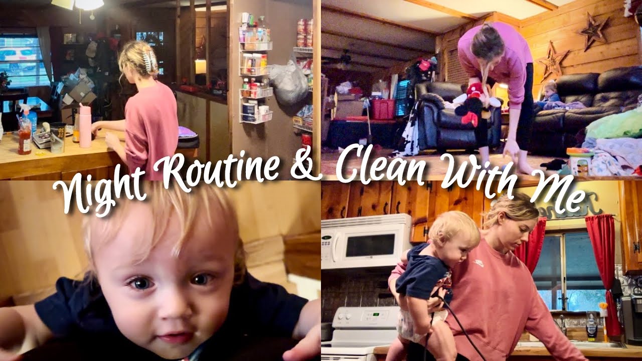 SAHM of 3 | Night Routine & Clean with me #nightroutine #cleanwithme