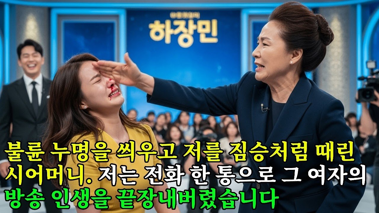 생방송에서 저를 불륜녀로 몰아가며 짐승처럼 폭행한 시어머니  저는 전화 한 통으로 그 여자를 끝장내버렸습니다