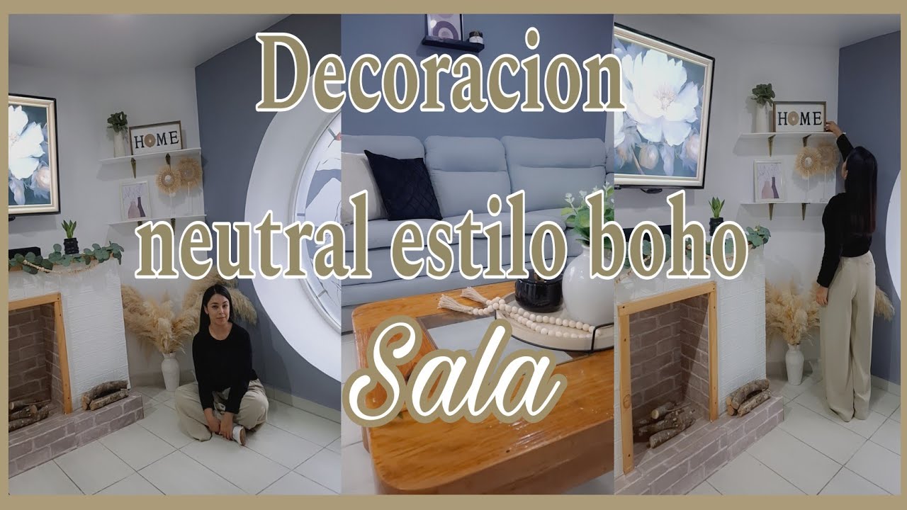 DECORACION DE MI SALA NEUTRAL ESTILO BOHO// transición verano🍃 otoño 🍂
