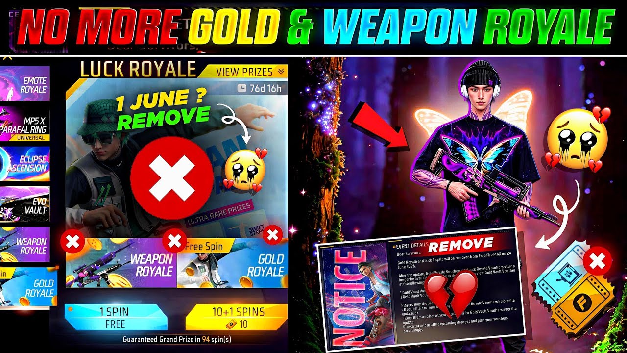 Gold & Weapon Royale Removed 😭| Next Gold Royale Update | Free Fire New Event| Ff New Event