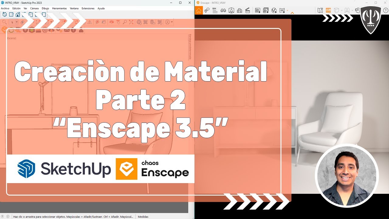 ✨ 5.- CREACIÓN DE MATERIAL GENÉRICO 01 CON ENSCAPE PARA SKETCHUP
