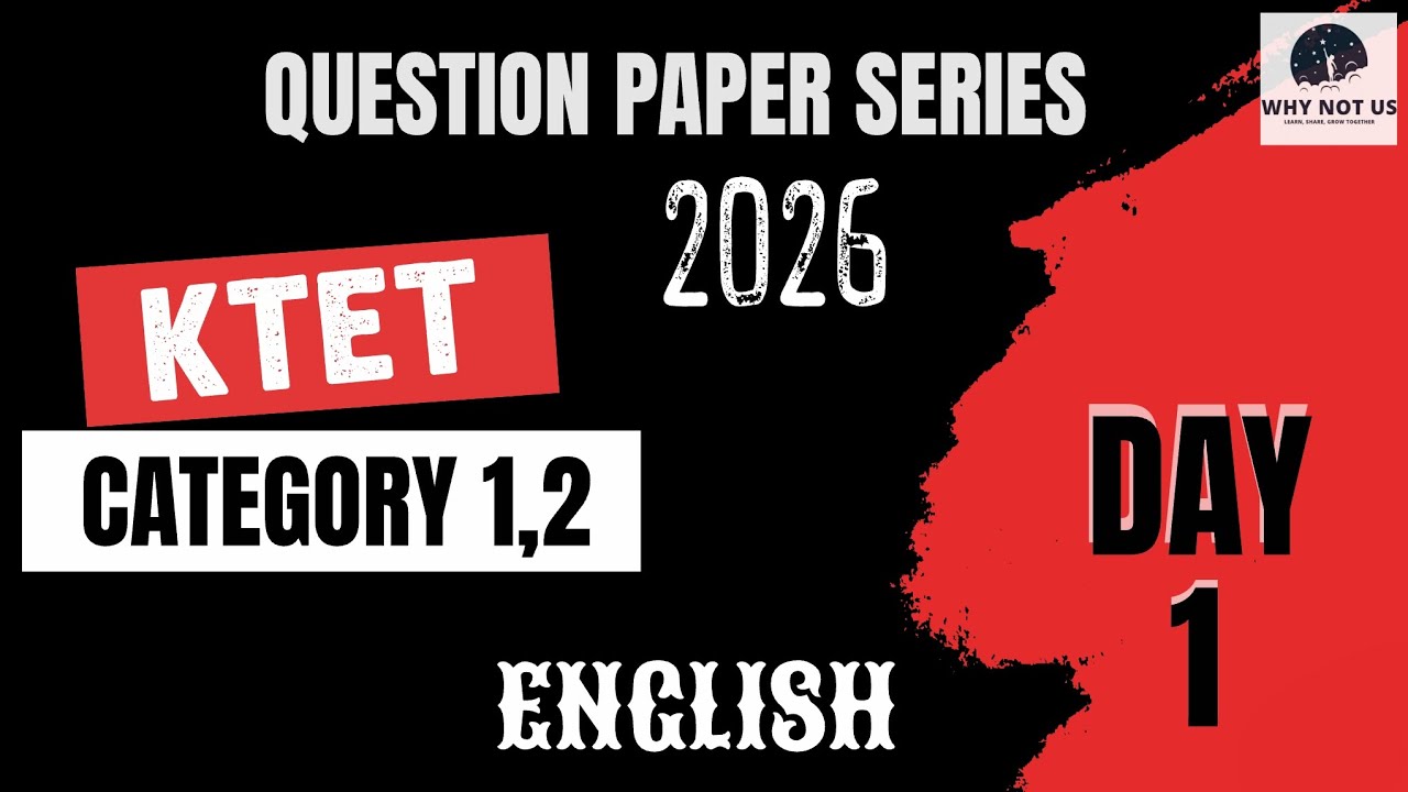 Ktet category 1 english previous year question paper discussion 
