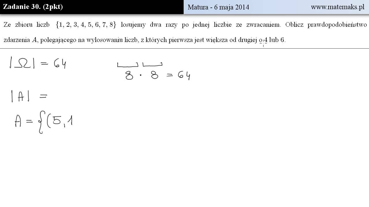 Zadanie 30 - Matura - 6 maja 2014