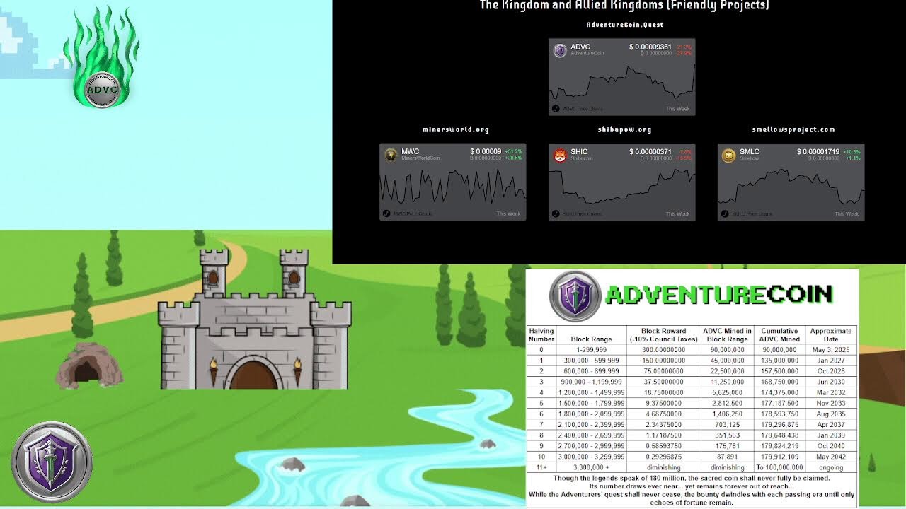 AdventureCoin and Allied Kingdom Charts