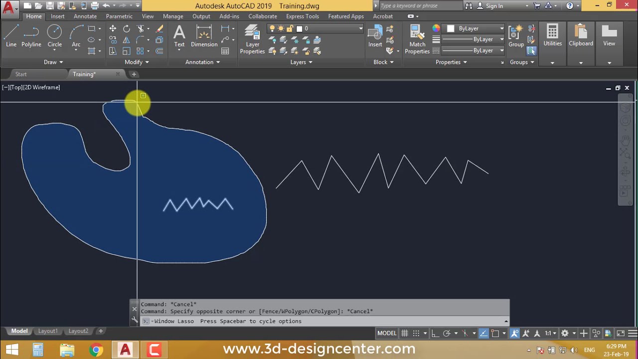 03 สอนการใช้คำสั่ง Line เขียนเส้นตรงในโปรแกรม Autocad