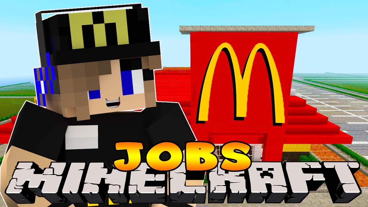 Minecraft Jobs-Little Carly Adventures-WORKING IN MCDONALDS w/Little Kelly.
