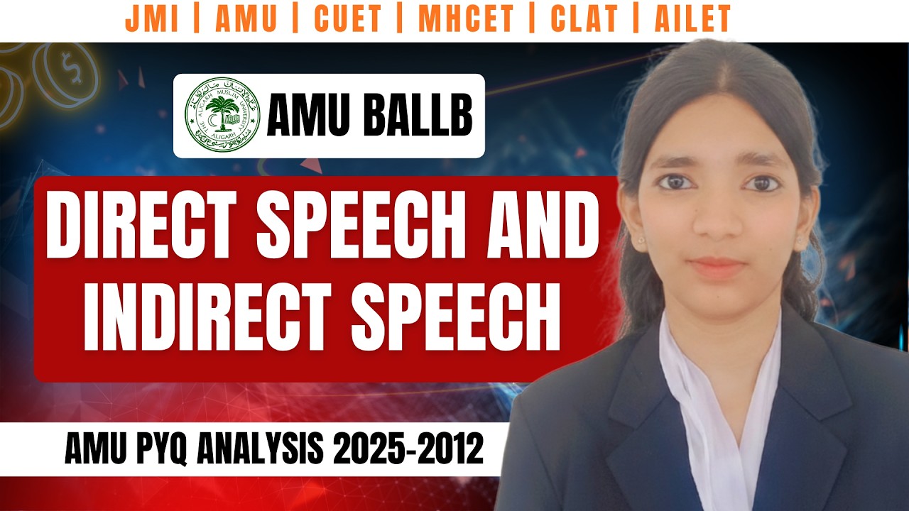AMU BALLB DIRECT SPEECH AND INDIRECT SPEECH | PAPER ANALYSIS 2025-2016 | CRACK AMU BALLB 2026