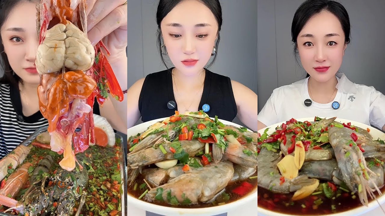 【Yummy】Seafood platter with sauce and spicy shrimp🦞🦐🦪🐚🍋🌶🧄#mukbang#asmr#Seafood