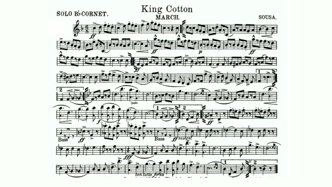 King Cotton March by John Philip Sousa - Solo B-flat Cornet