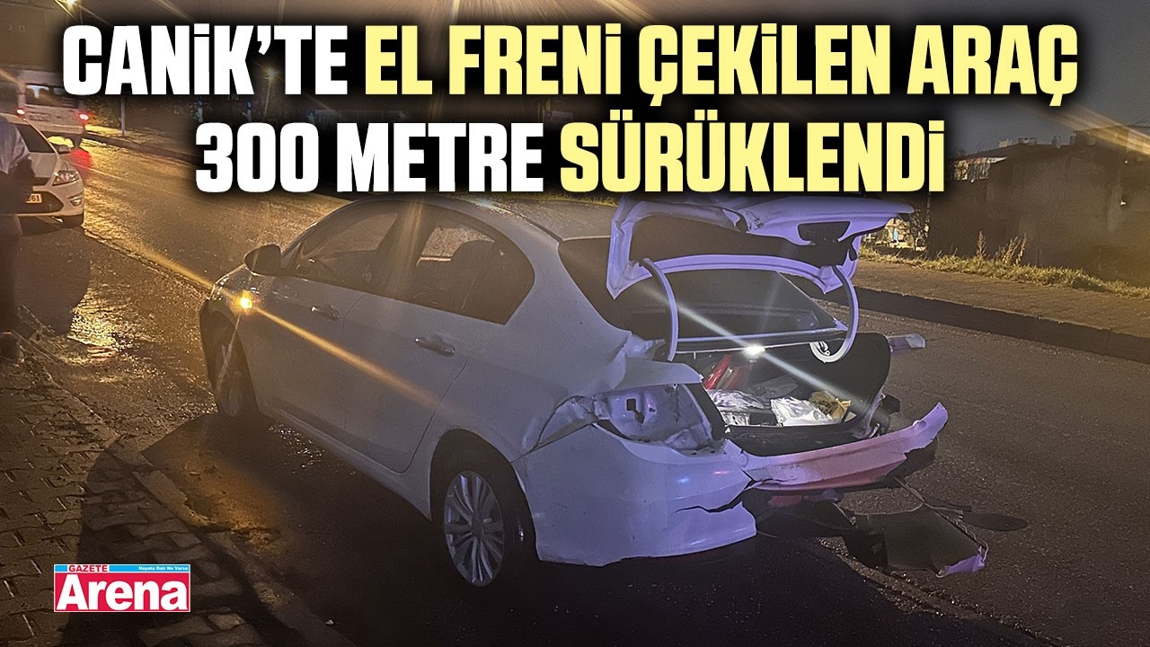 Samsun'da faciadan dönüldü! Araç metrelerce sürüklendi