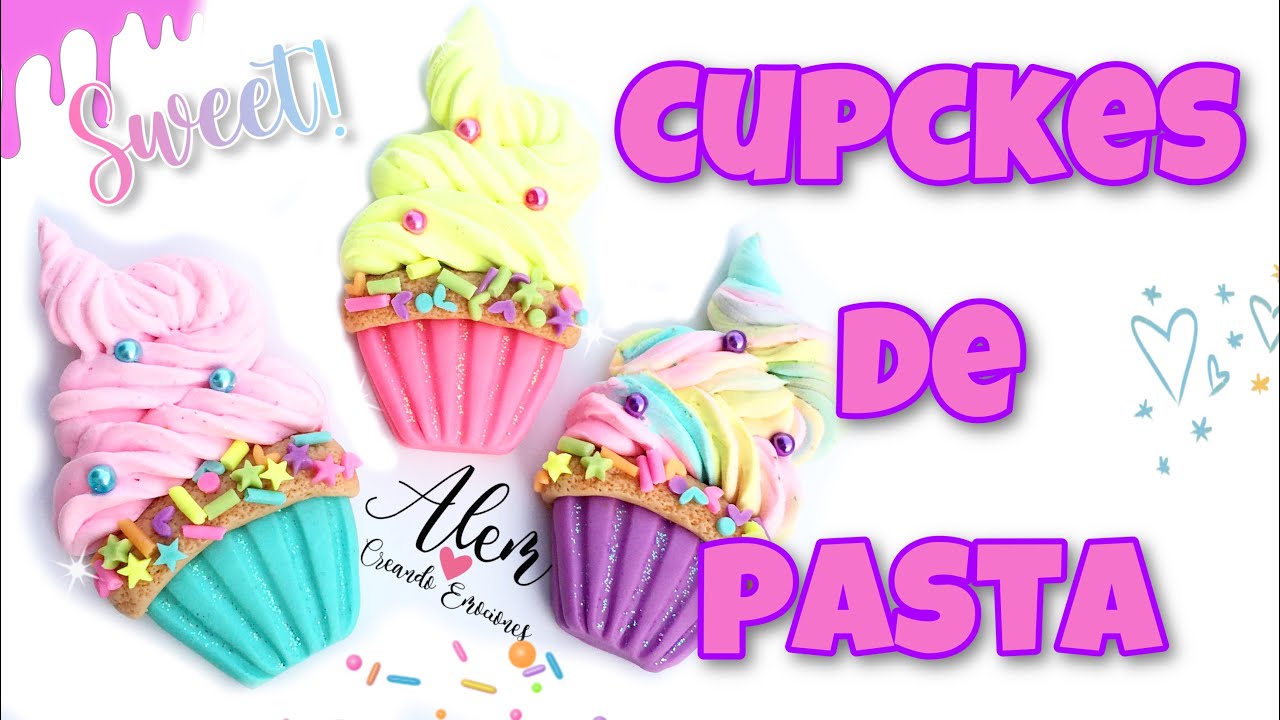 Cupckes de pasta fácil de realizar, aplique para moños, muffin  en pasta 🧁panqueque