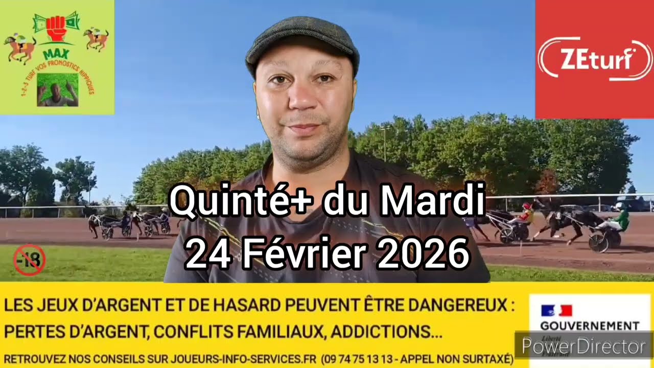 MAX 1-2-3 Turf vos pronostics Quinté+ du Mardi 24 Février 2026 ‎@max1-2-3turfvospronosticsh2