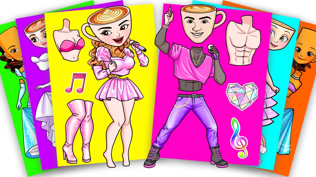 KPOP IDOL BALLERINA CAPPUCCINA ON MUSIC STAGE - ITALIAN BRAINROT | Sticker Book DIY