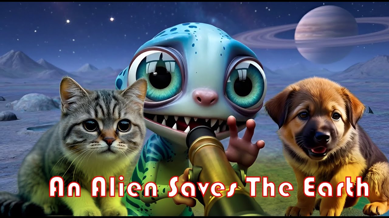 Alien Spots a Puppy on Earth and Makes a New Friend