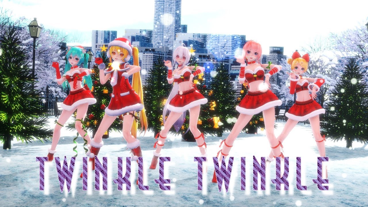 ≡MMD≡ Miku.Rin.Luka.Haku.Neru ❄️Twinkle Twinkle ❄️ [WQHD60FPS][Eng sub]