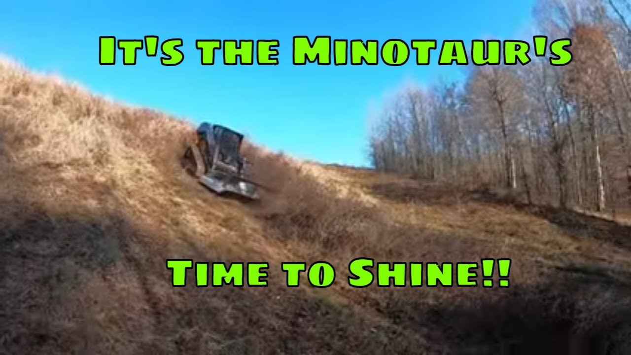 Mowing a very steep slope with the dl550 and Baumalight brush mower for free, might be crazy!!