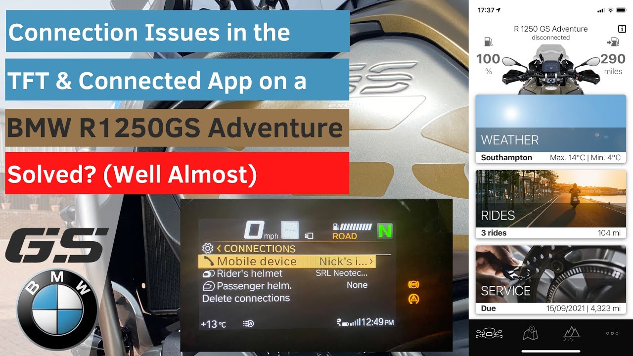 TFT Connectivity Issues and Run-Through on the R1250GS Adventure - Solved?