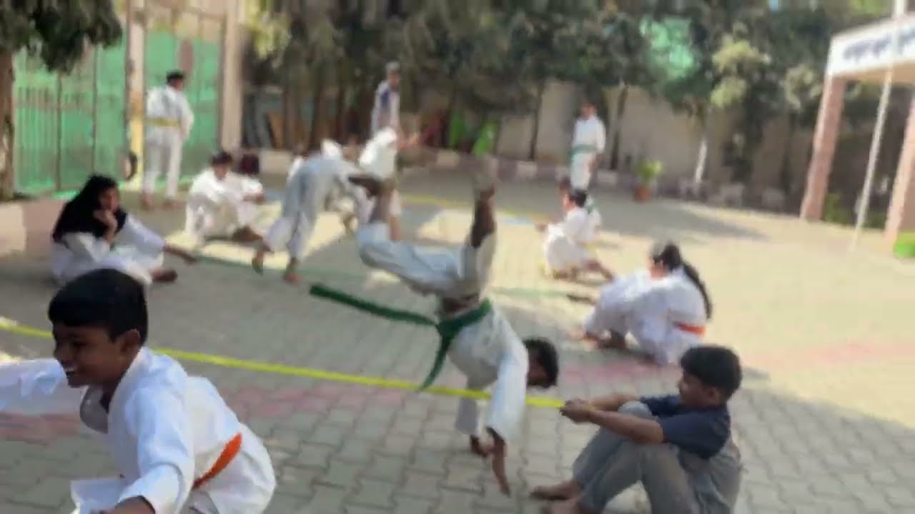 Karate training in school