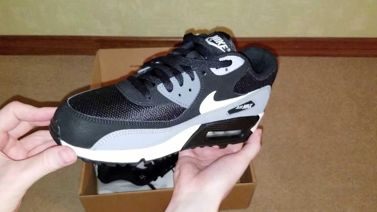Nike Air Max 90 Essential sneakers ON FEET | Color Black Gray White | Unboxing and Fitting
