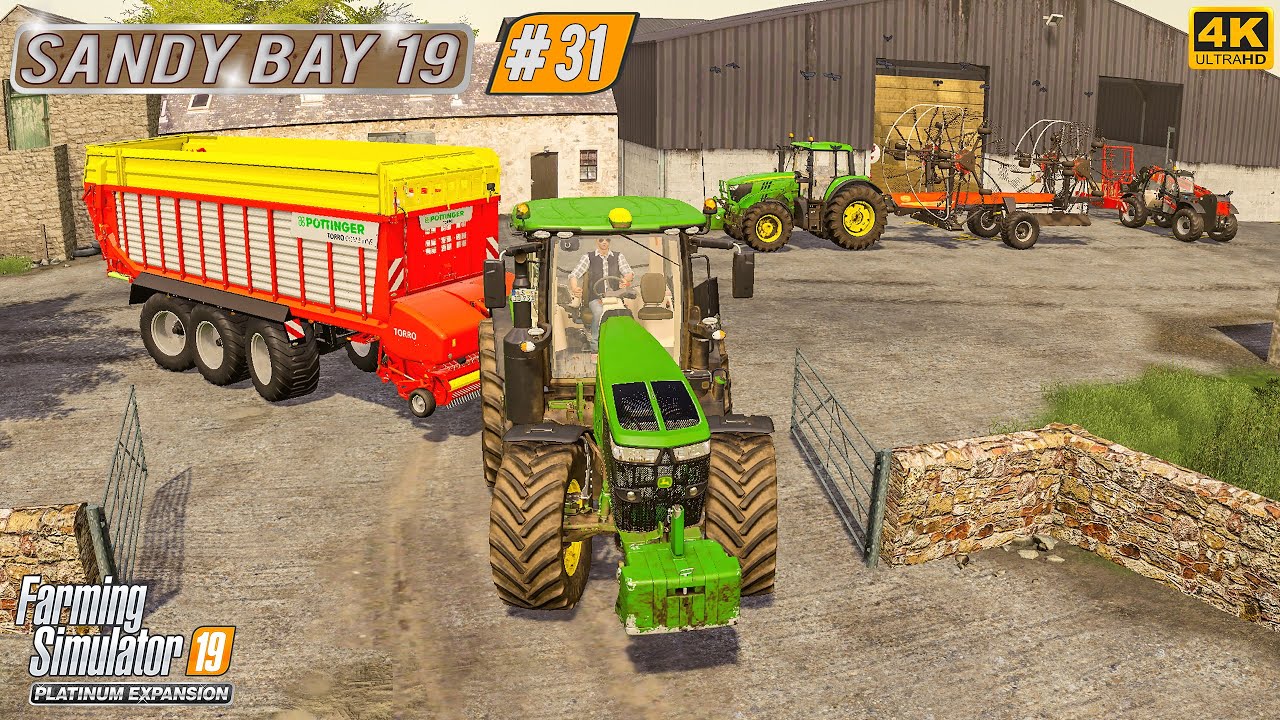 NEW Equipment. Mowing, Raking & Collecting Grass. Making Silage ⭐ Sandy Bay 19 #31 ⭐ FS19 TimeLapse