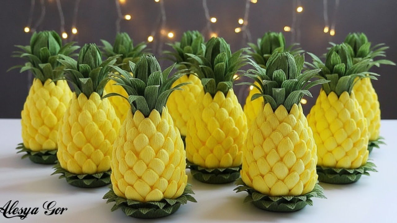 Wow ✨ How to make PINEAPPLES from paper✨ Simple and Easy