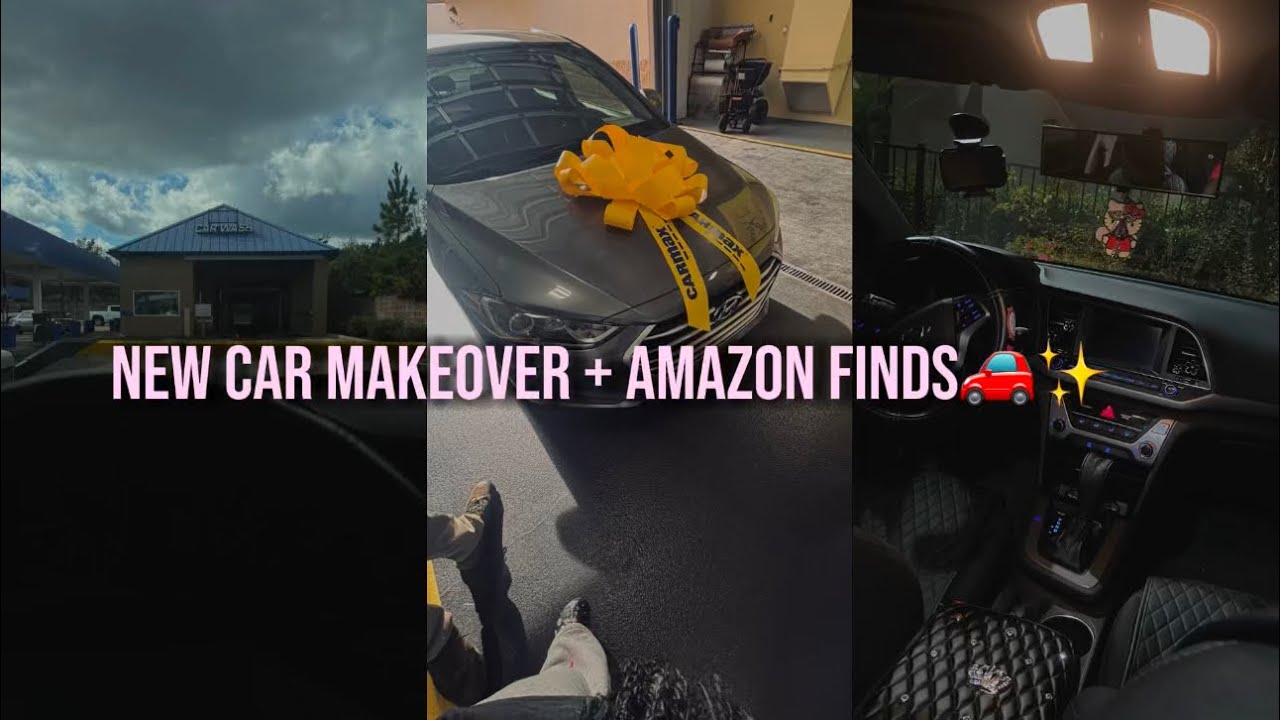 car transformation || amazon haul, car wash, deep clean+decorate with me !