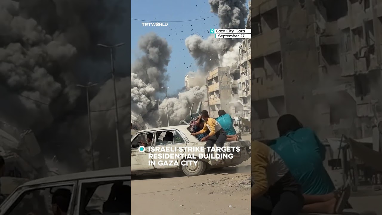 Israeli air strike targets building in Gaza City