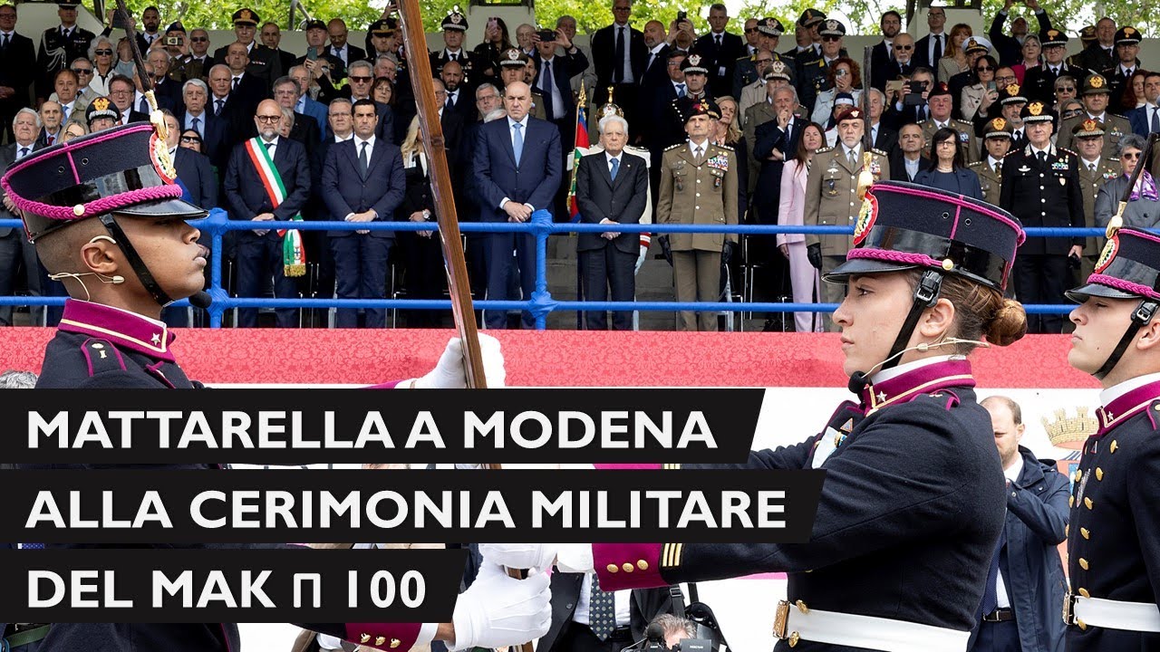 Il Presidente Mattarella a Modena in occasione della cerimonia militare del Mak Pi 100