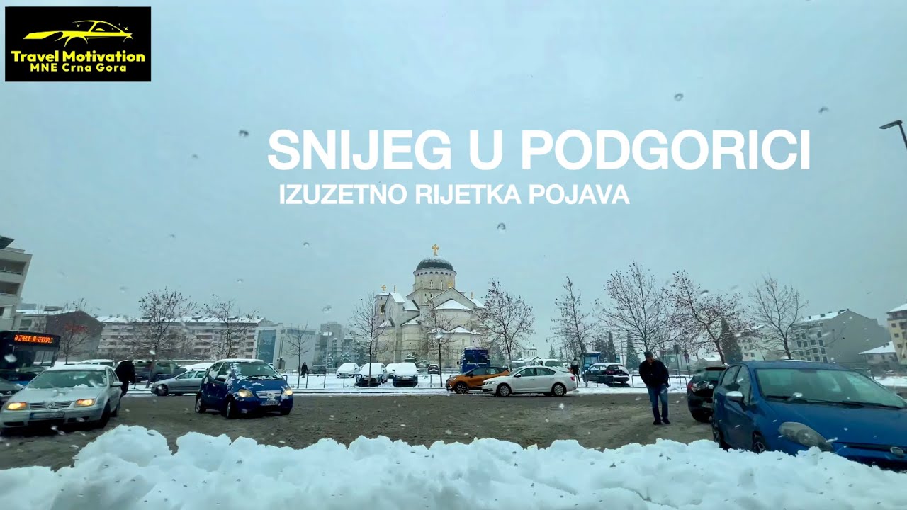 SNIJEG U PODGORICI nešto što se rijetko vidja Dana 02.Januara.2026 - PODGORICA City & Snow driving