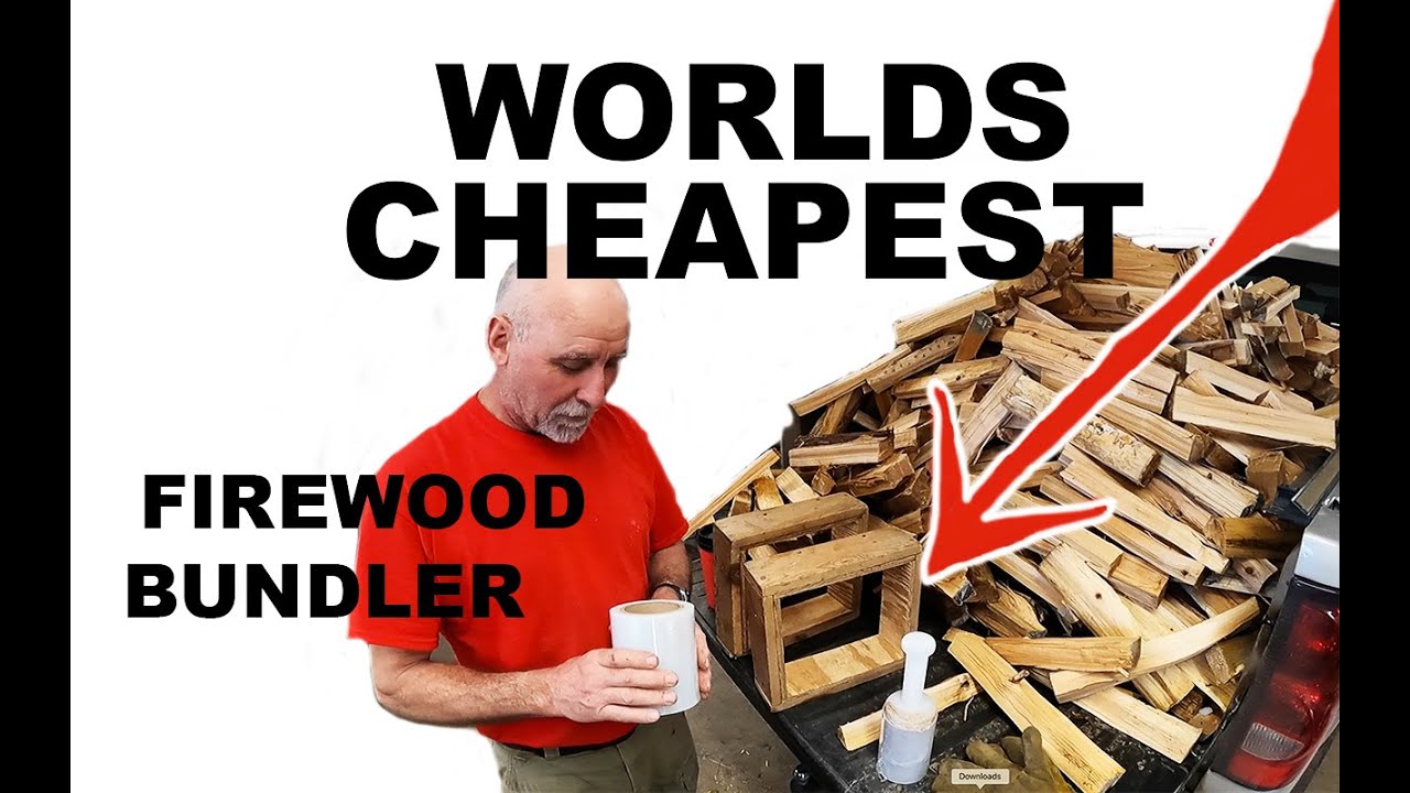 Homemade Firewood Bundler in Ken's Garage