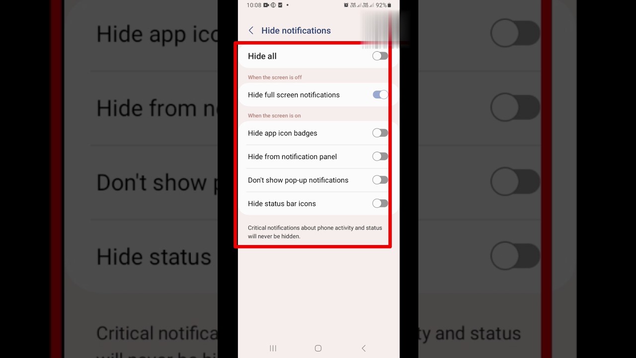 Hide Notification || How to hide app notification || #shorts