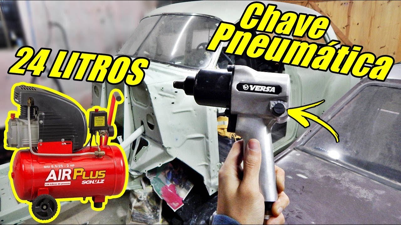 FUNCIONA??? Chave de Impacto Pneumática com Compressor 24 Litros