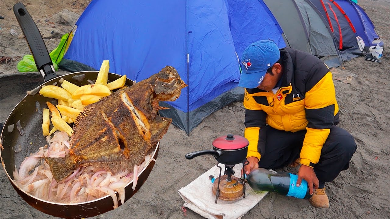 Pesca y Cocina - 3 D&Iacute;AS DE SUPERVIVENCIA - 3 days of solo survival