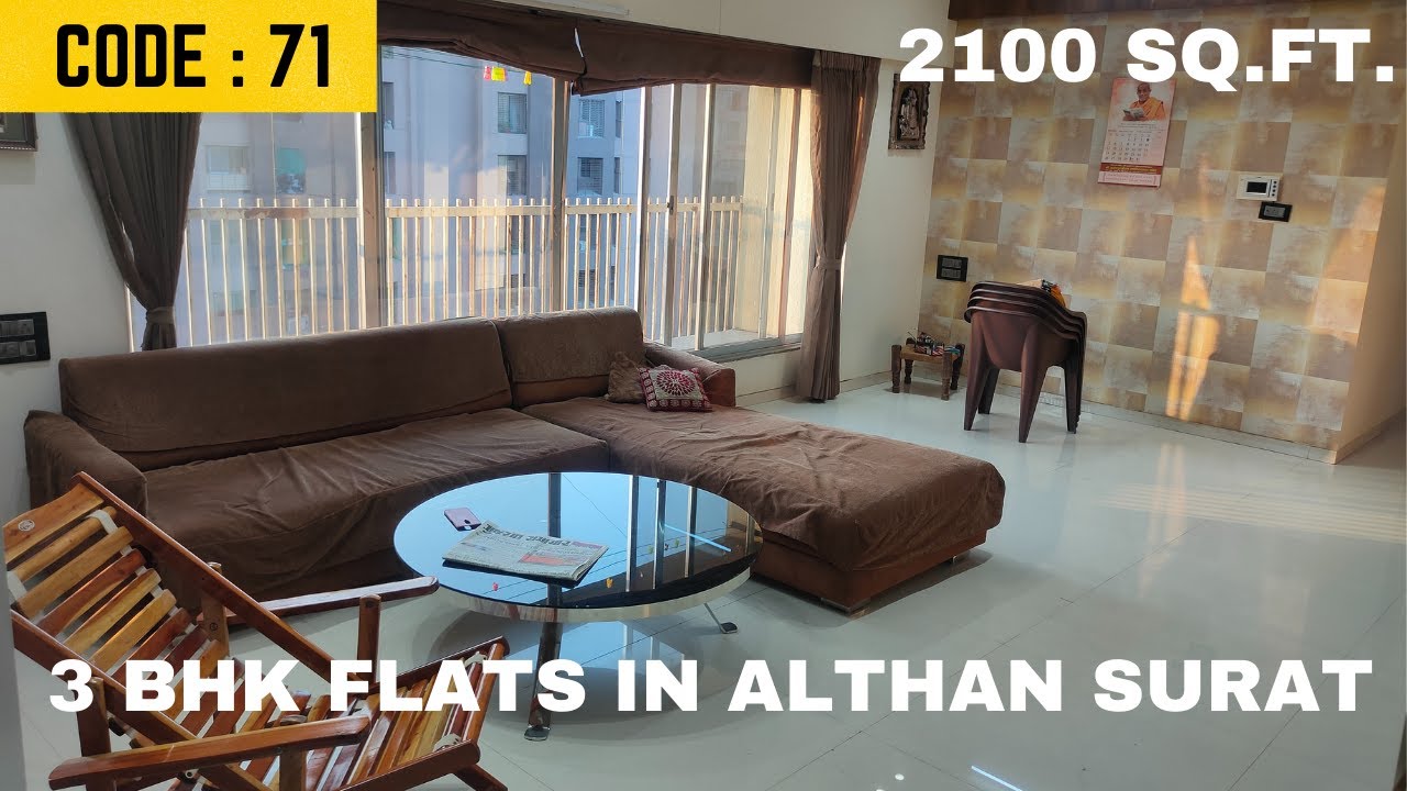 95 Lakhs only for 3bhk Furnished Flat at Althan Bhimrad Surat!