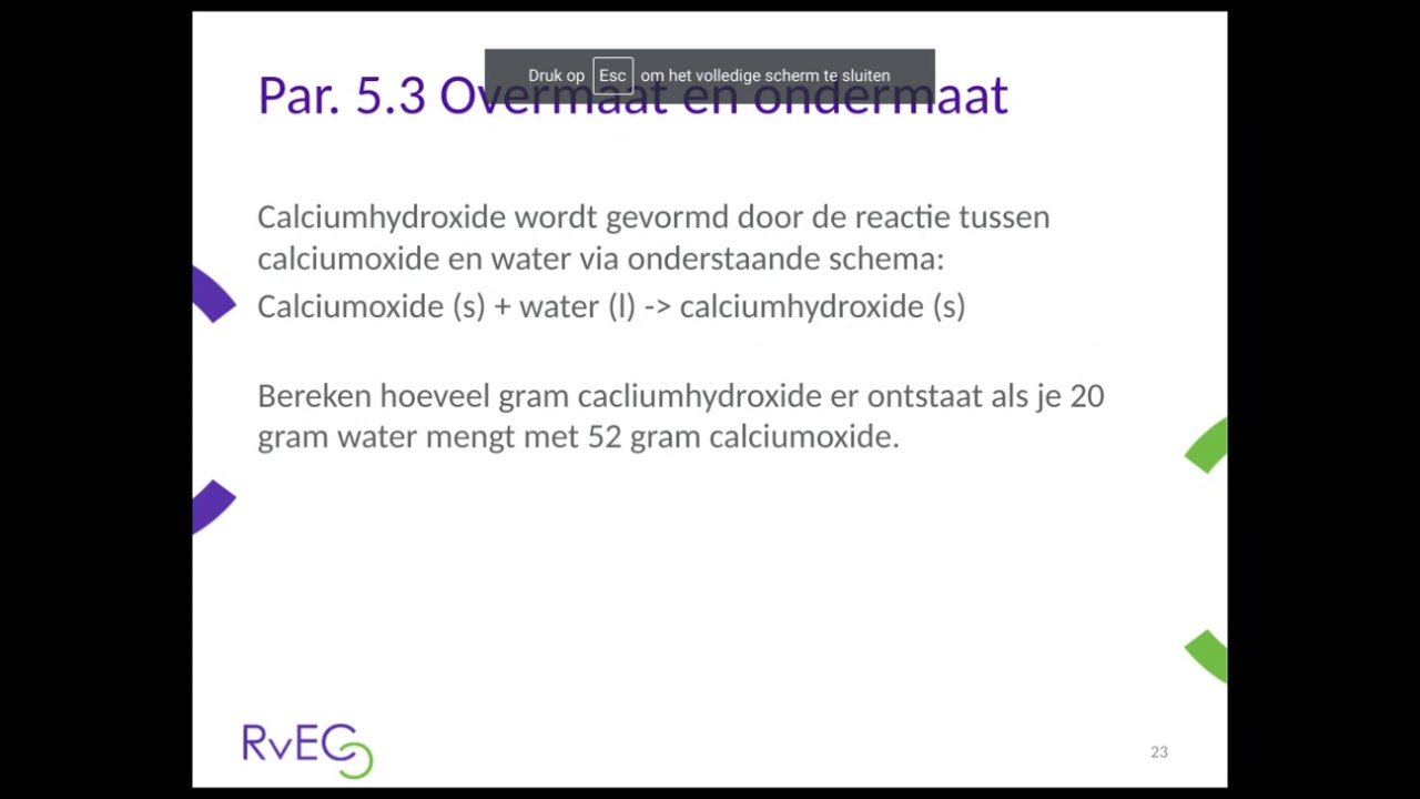 3 Havo / 3 vwo overmaat ondermaat rekenen