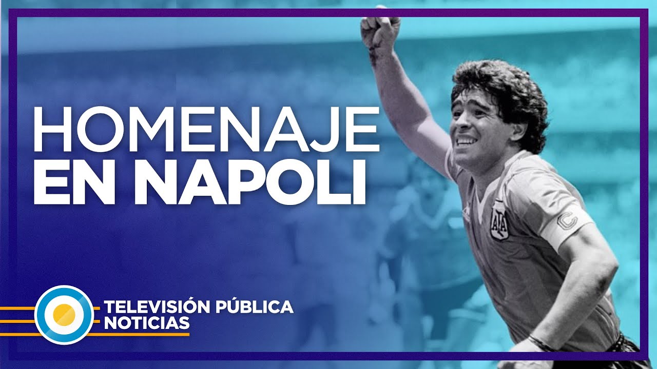 Homenaje a Maradona en el estadio del Nápoli