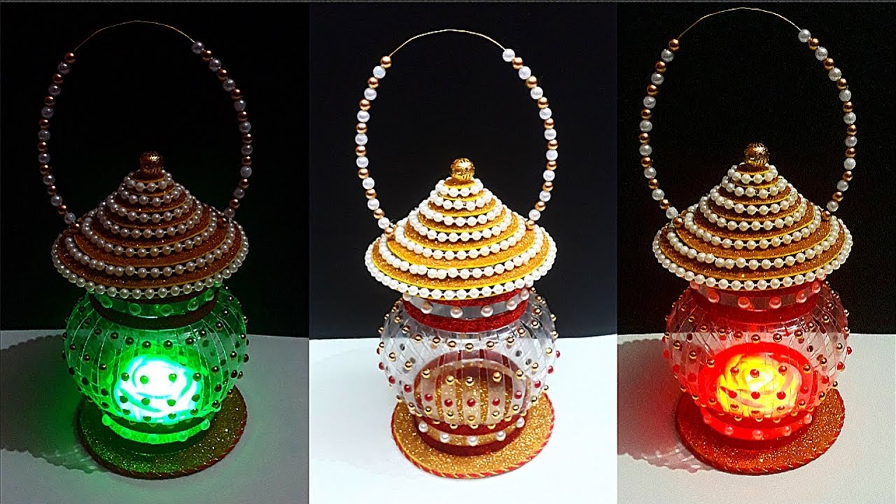 How to make Lantern/Lamp/Tealight Holder from Plastic Bottle|DIY Lamp/Lantern using recycle material
