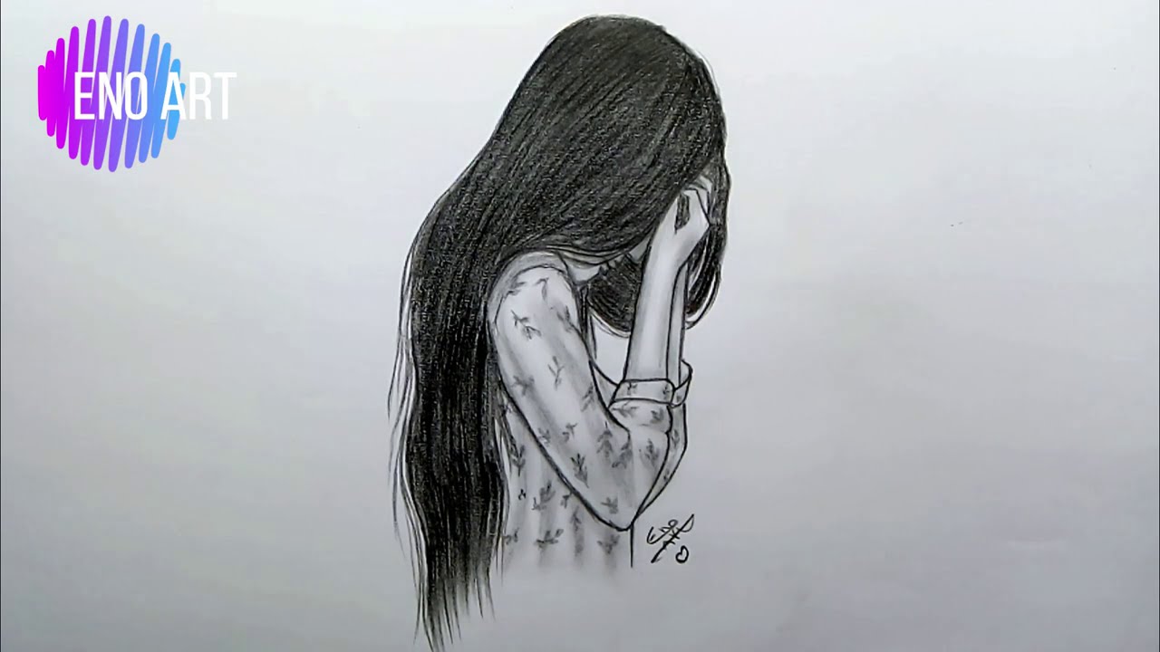 حزن لا ينتهى رسم سهل الرصاص سلسلة الرسوم التعبيرية #112 Sadness without end easy expressive drawing