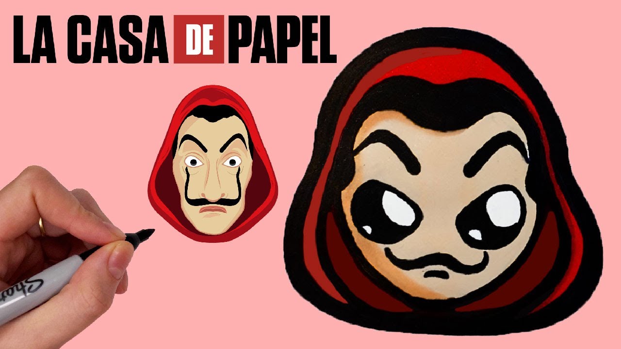 Comment Dessiner LE MASQUE DE CASA DE PAPEL ❤️ [Mignon - Kawaii]