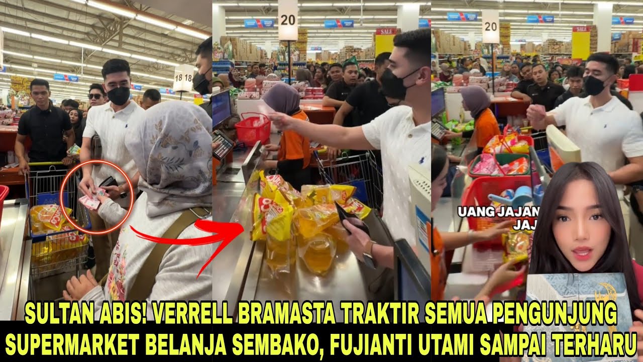 Sultan Abis❗Verrel Bramasta Traktir Semua Pengunjung Supermarket Belanja Sembako,Fuji Sampai Terharu