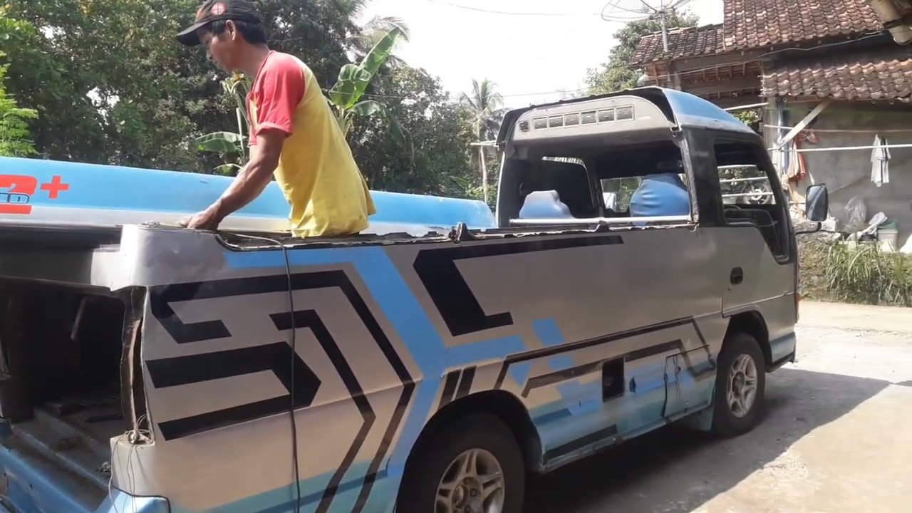 Rombak Isuzu elf mini bus jadi pick up part 1