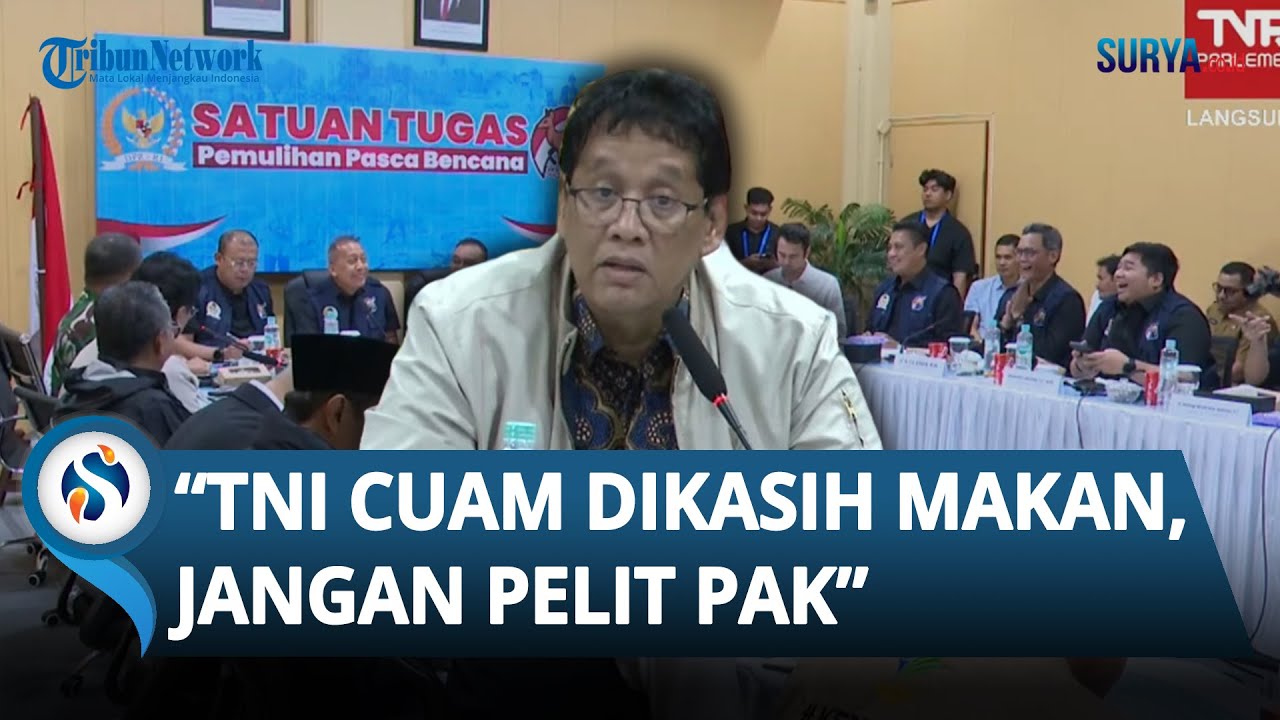 Sentil BNPB & Menteri PU soal Pemulihan Pascabencana, Purbaya: TNI Cuma Dikasih makan, Jangan Pelit
